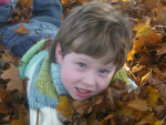 Kaylen in leaves 2008